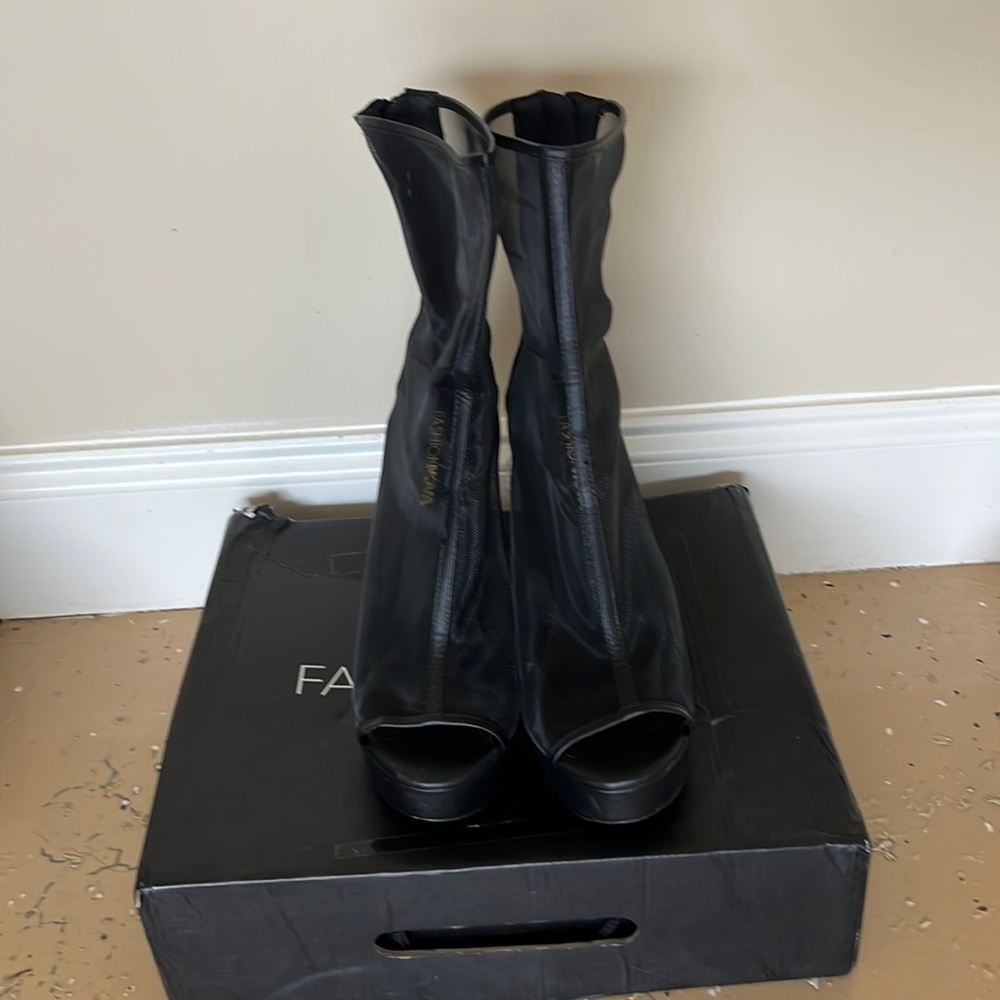 Mesh Heeled Boots
